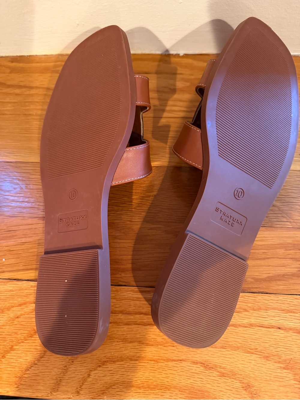 Brown Leather Slide Sandals - size 10 - Picture 3 of 3